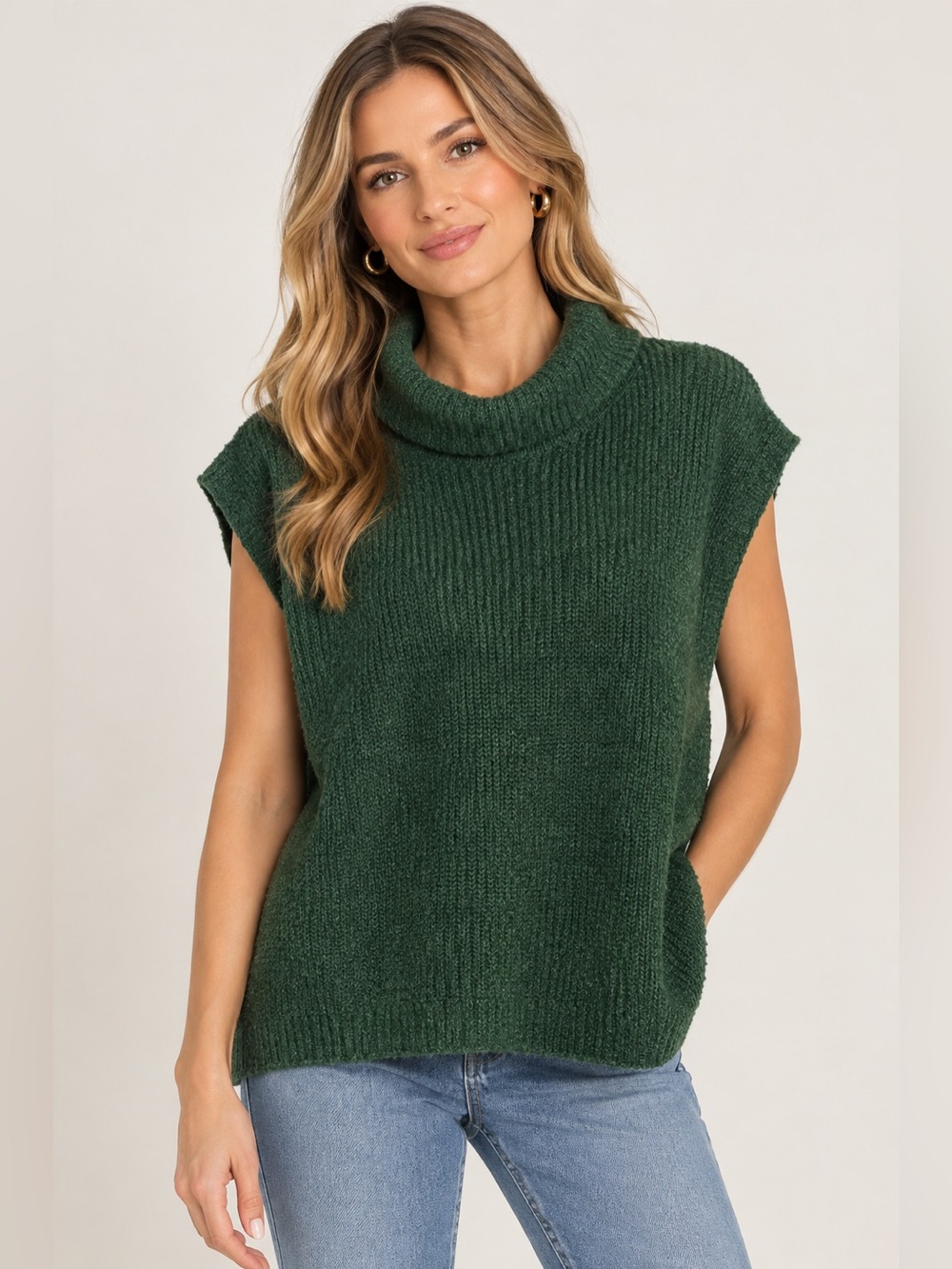 Alexia Admor Cap-Sleeve Turtleneck Sweater Vest
